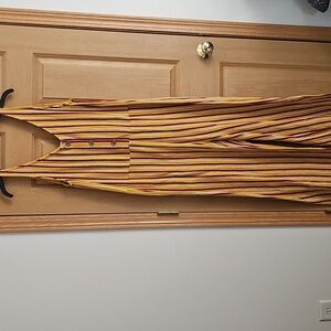 Arizona Jean Company Striped Jumpsuit - Yellow and Red